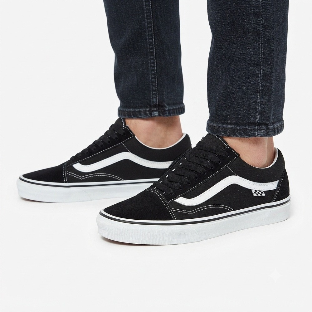 Vans Shoes Mens 12 Skate Old Skool Black White Suede Canvas Sneakers